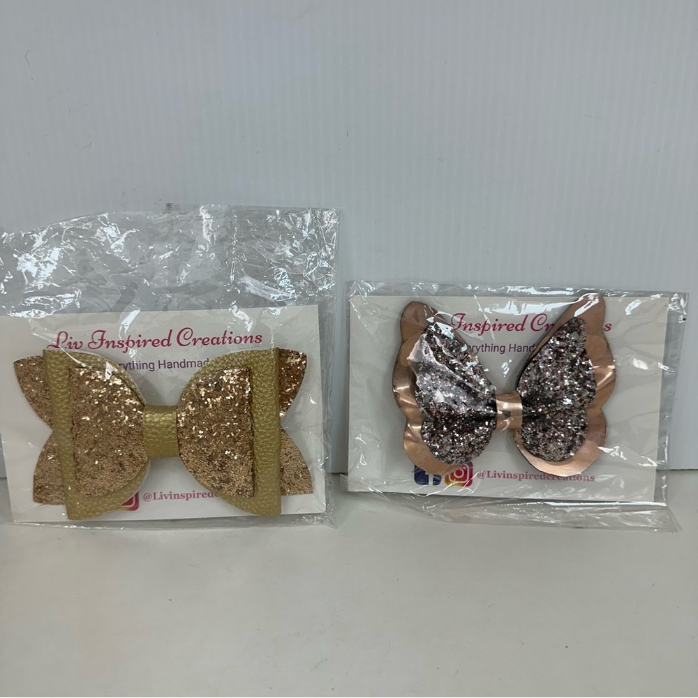 2 Inspired Creations hand made girls butterfly hair Bow Alligator clips … - Picture 2 of 11